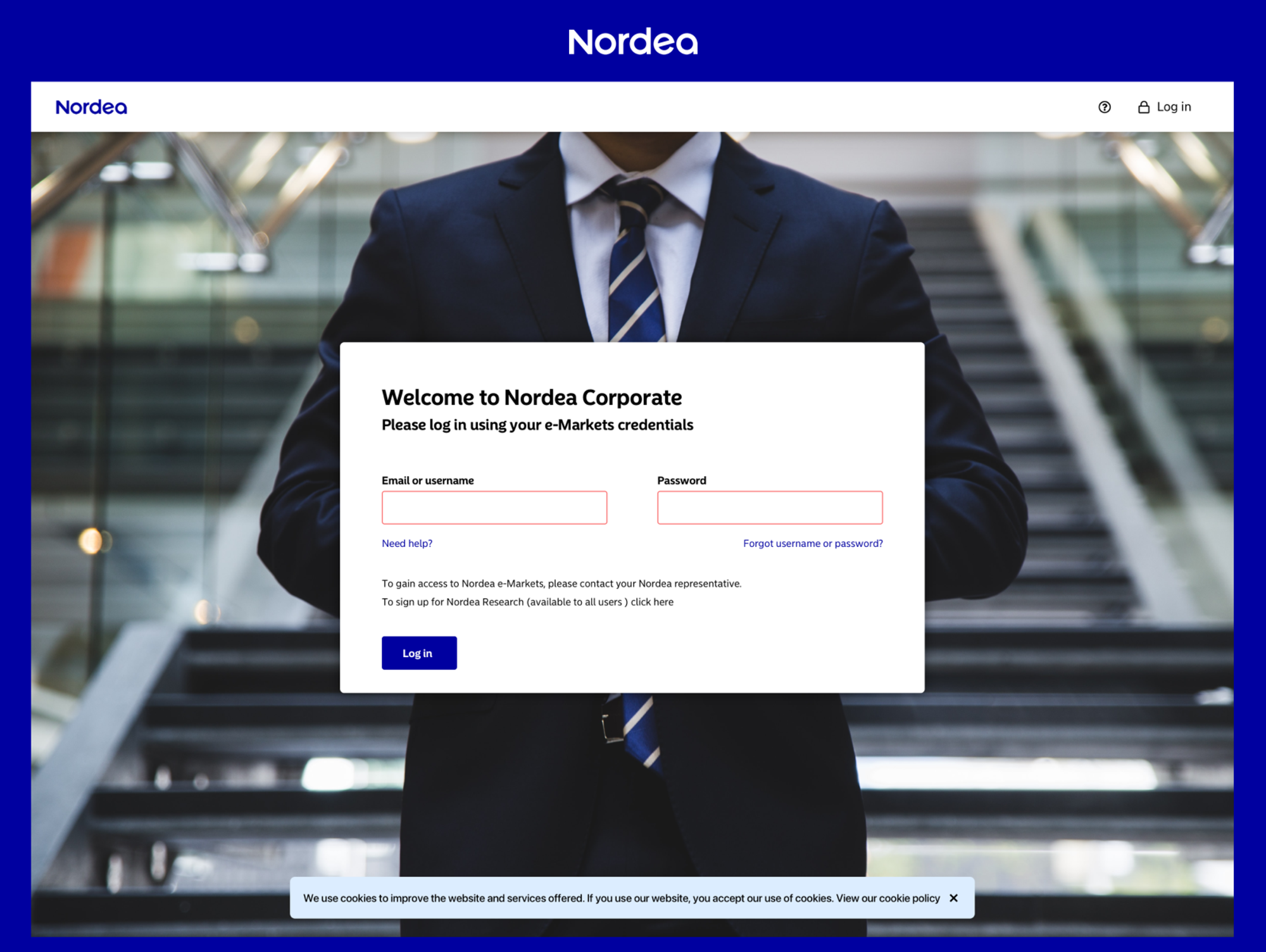 Nordea portal detail