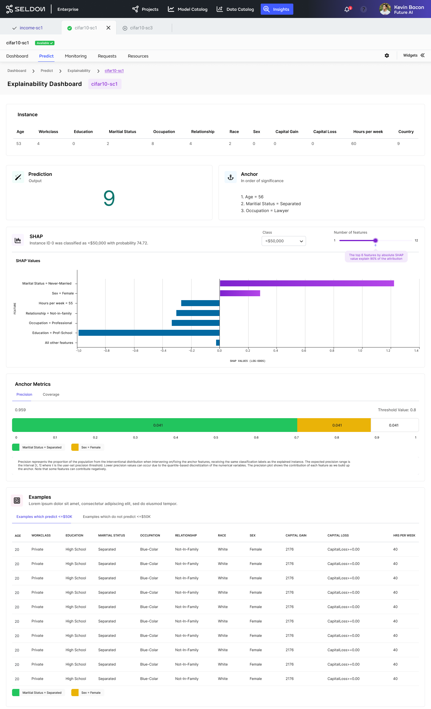 Seldon projects dashboard